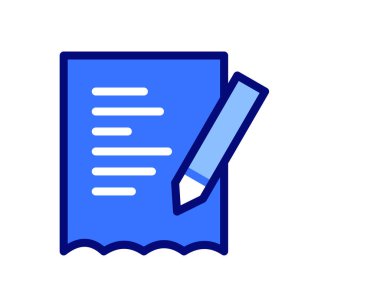 Not, defter, kalem, kalem bazı notlar yazmak için izole edilmiş beyaz arkaplan