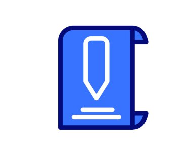 Not, defter, kalem, kalem bazı notlar yazmak için izole edilmiş beyaz arkaplan