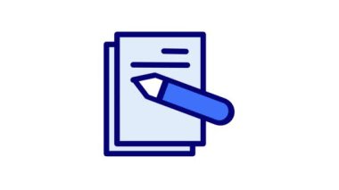 Not için kalem, not, kitap, defter, kağıt ya da not yazma canlandırması