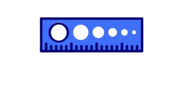 Ölçüm için cetvel durağanlığının döngü animasyonu, şekil veya çizgi oluştur