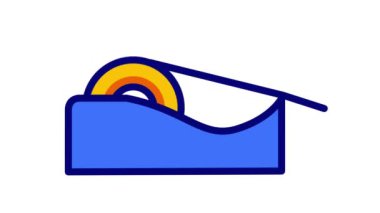 Yapışkan bant animasyonu genellikle keskin boya çizgileri oluşturmak için kullanılır, etiketleme ve paketleme, ince kağıttan yapılmış yapışkan bandı yırtmak kolay