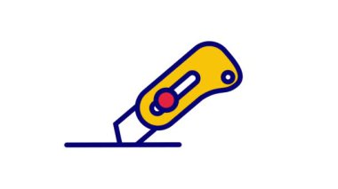 Keskin bir hassasiyetle bir kağıt kesicinin animasyonu, yaratıcı projeler ve el işi için mükemmel. Profesyonel kullanım ve kişisel DIY görevleri için ideal