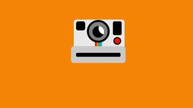 Polaroid kamerayla fotoğraf çekmenin animasyonu