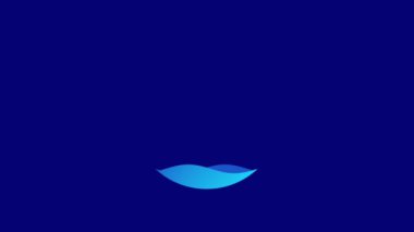 Minimalist tasarımın animasyonu, koyu bir arkaplan üzerinde mavi bir yarı çember sergiliyor, akıcılığı ve ilerlemeyi simgeliyor, ekranları ve kullanıcı arayüzlerini yüklemek için mükemmel