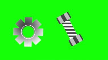 Bir mekanik teçhizat animasyonu ve çizgili cıvata makine, endüstri, mühendislik, inşaat, onarım ve mekanik işlerde teknik yenilikleri sembolize eder..