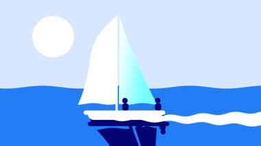 Mavi okyanusta parlayan güneşin altında yüzen barışçıl bir yelkenli macera, özgürlük ve rahatlamayı simgeliyor..