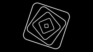 Siyah ve beyaz katmanlı, karmaşıklık ve derinliği temsil eden optik bir illüzyon oluşturan soyut bir geometrik desen..