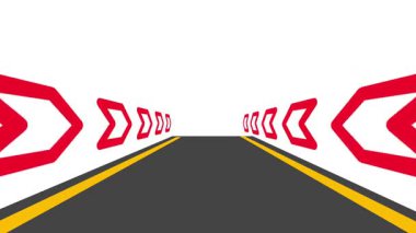 Keskin virajları ve yön işaretleri olan, hızı, rekabeti ve adrenalin dolu yarışı sembolize eden bir yarış pisti..