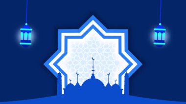 Cami siluetleriyle çarpıcı bir mavi-beyaz yıldız deseni, İslam mimarisinde birlik, kültür ve ruhani bağlılığı sembolize ediyor..