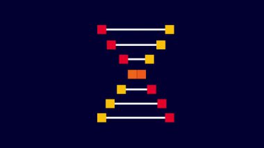 Kırmızı ve sarı renklerle parlayan modern DNA iplikçikleri, gelecekteki genetik araştırmaları ve biyoteknolojiyi sembolize ediyor.