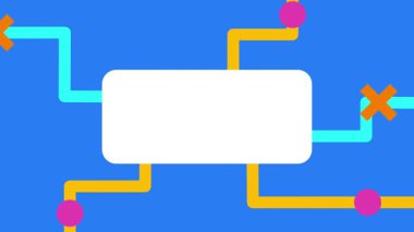 Geometrik UI elementleri ve mavi ve altın rengi devre benzeri desenleri olan, fütüristik dijital arayüzlere benzeyen yüksek teknolojili bir tasarım..