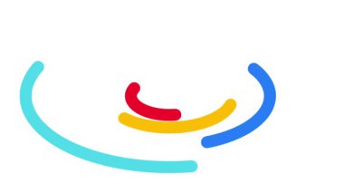 Eğri renkli çizgilerin yer aldığı minimalist bir soyut tasarım, modern görsel sanatlarda hareket, enerji, sanatsal yorumlama ve akıcılığı temsil eder..