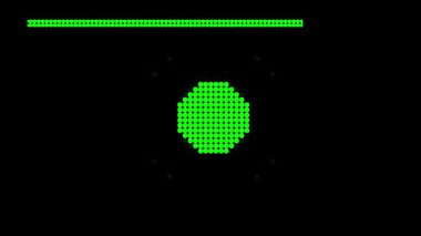 Bu resim, genellikle dijital dürbünlerde, hedef arayüzleri veya sanal izleme sistemlerinde kullanılan yeşil pikselli hedef reaksiyonunu gösterir.