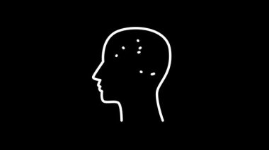 İçinde beyin olan bir beynin yan profili, iç düşünceleri, farkındalığı ve psikolojik veya nörolojik anlayışı sembolize ediyor..