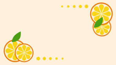 Taze limon dilimleri ve noktalı tasarım içeren minimalist düzen, temiz, modern el ilanları veya meyveli tarif kartları için mükemmel..