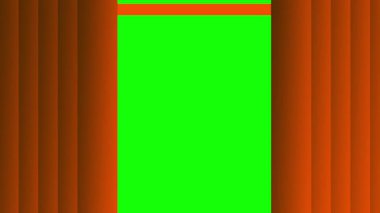 Kırmızı perdelerle çevrili boş bir yeşil ekran sahnesi, aksiyonu bekleyen duraklatılmış prodüksiyon, kurgu veya sahne performanslarını temsil edebilir.