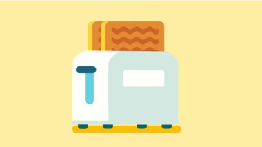 Mutfak tost makinesi ekmeği ısıtır, ev aletlerini, kahvaltı hazırlıklarını ve günlük pişirme rutinlerini temsil eder..