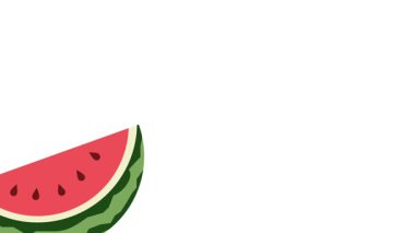 Kırmızı bir tuval üzerinde dönen bir hareketle karpuz dilimler, dinamik ve enerjik bir görünüm verir meyvemsi lezzet ve canlılık dolu.