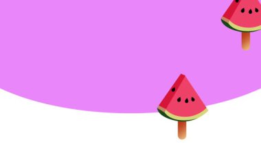 Pembe arka planda oynayan sevimli karpuz karakterleri arkadaş canlısı ve yaratıcı oyun alanı gibi bir sahne yaratıyor..