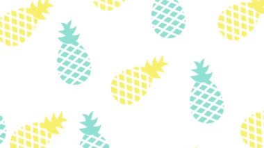 Beyaz arka planda yumuşak pastel ananaslar, sakin görseller için temiz, modern ve zarif bir tropikal tasarım yaratıyor..