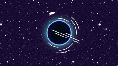 Muazzam bir solucan deliği dönen enerjisiyle uzayı büker, ışığı büker ve yıldızlı bir zemin karşısında ürkütücü bir yerçekimi anormalliği yaratır..