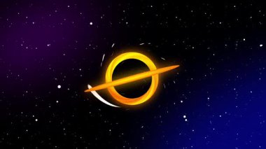 Ürkütücü bir altın kara delik ışık saçan bir yığılma diskiyle parlar. Bu da muazzam bir yerçekimi kuvvetini temsil eder..