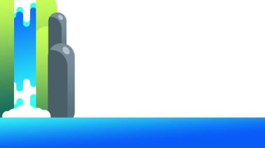 Yükselen bir monolit, saf bir çevreye parlak bir su akışı yayar. Bu güç ve sürdürülebilir kaynak akışını sembolize eder.