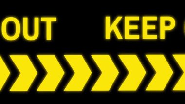 Görsel olarak güçlü bir 'Girilmez' uyarısı işaretli simgeler ve yasak bölge işaretli siyah-sarı tonlar