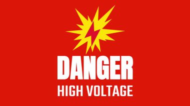 Patlayıcı grafikli canlı kırmızı bir tabela ve 