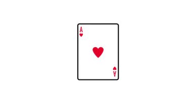 Kırmızı ve siyah takımlarla oynanan oyun kartlarının düzenli bir hayran yayılımı beyaz arka plan, altı çizili kart organizasyonuna karşıdır