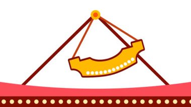 Sarı bir salıncak kırmızı bir çizgide ortaya çıkar, hareket yayını başlar ve basitleştirilmiş animasyonda karnaval gezintilerinin keyfini yakalar.