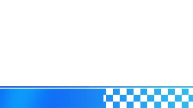 Motorsport tanıtımı için ideal mavi gradyan ve kareli çizgili yarış tarzı bir pankart veya yüksek hızlı temalı dijital kaplamalar.