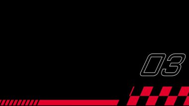 Sayı numarası ve hareket çizgilerine sahip bir yarış şeridi dinamik spor içerikleri için ideal sayısal hız izleyicisini belirtir