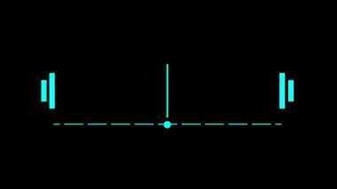 Fütürist işlemciler, veri okumaları ve bilim kurgu dijital ekran ortamları için parlayan bir Cyan teknik blok arayüzü