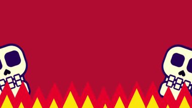 İskelet karakterler kırmızı kızgın çivilerin üzerine atlıyor. Tehlikeli bir platformda geriye dönük engelli oyunları andıran bir meydan okuma.