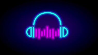 Mavi parlak kulaklıklar animasyon dengeleyici çubuklarla eşleştirildi. Görsel ritim için koyu bir arkaplan üzerine müzik temalı neon tasarımı oluşturuldu.