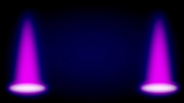 İki parlak pembe spot ışığı yukarı doğru karanlık bir çerçeveyi işaret ediyor. İlgi, sahne varlığı ve canlı performans enerjisini simgeliyor..