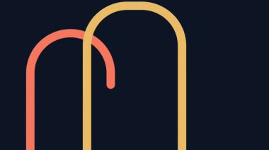 Ritmik akış içinde hareket eden, bağlantı, zarafet veya sanatsal teknoloji temalarının soyut hareket animasyonu