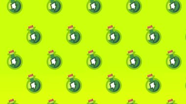 Parlak bir kireç zemin üzerine eşit olarak dağılmış sayısız yeşil iksirler, oyun arayüzleri için oyuncu, pürüzsüz bir şablon oluşturur