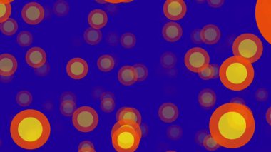 Çoklu turuncu küreler koyu mor bir zemin üzerinde süzülür, ışık, fikir veya hareket halindeki parçacıkları temsil eden soyut bir his verir.