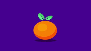 Yeşil yapraklı, tek ve tombul bir mandalina, doğanın mükemmel lokma büyüklüğündeki atıştırmalığını ön plana çıkaran mor bir zemin üzerinde belirir.