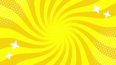 Işıl ışıl sarı kıvrımlı bir mizah arkaplanı. Sıcak ve enerji saçıyor. Neşeli, neşeli ve pop-sanat tarzında pozitif hikaye anlatımı için mükemmel.