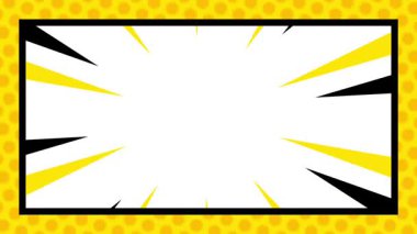 Temiz beyaz mizah arka planı koyu siyah çizgiler ve sarı röflelerle sınırlıdır, geleneksel pop-sanat tarzı ve basit hikaye anlatımı için idealdir