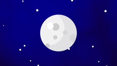 Ay, karanlık bir gökyüzüne karşı sessizce parlar, kraterli yüzeyi gizem ve huzur dolu parlaklıkla parlar.