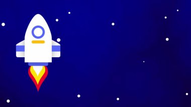 Aerodinamik bir roket yukarı doğru süzülüyor, yıldızlı gökyüzünü keserek güvenli bir şekilde uzayın derinliklerine doğru süzülüyor.