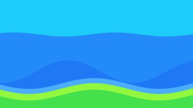 Yumuşak katmanlı mavi renklerin dalgaları sakince dalgalanır, sükuneti, akışı ve havanın rahatlatıcı doğasını sembolize eder.