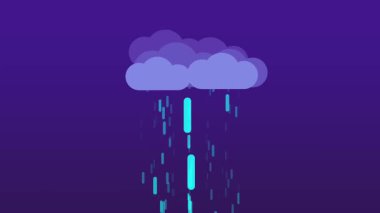 Hafif ve modern bir animasyon tarzında, hava değişikliklerini ve doğal yağışı sembolize eden koyu renkli bir yağmur bulutunun çizimi.