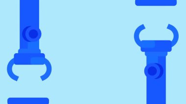 Sanayi ve imalat uygulamalarında otomasyonu, verimliliği ve teknolojik ilerlemeyi sembolize eden, hassasiyetle hareket eden robot kollar