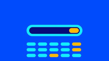 Renkli düğmeler ve çubuk göstergelerinden oluşan, modern teknoloji kontrolü ve kullanıcı etkileşimini temsil eden bir dijital sistem arayüzü