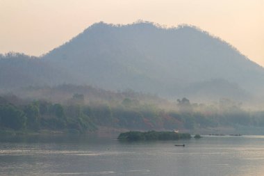 Luang Prabang Laos 'ta nefes kesici ve etkileyici bir manzara. Yüksek kaliteli fotoğraf.